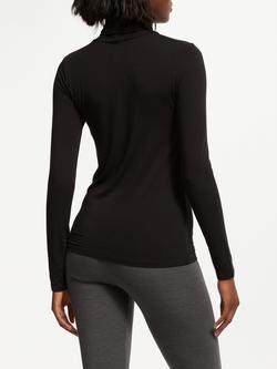 John Lewis Heat Generating Long Sleeve Roll Neck Thermal Top - view 2, Black