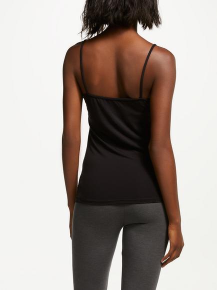 John Lewis Heat Generating Lace Trim Thermal Vest - view 2, Black