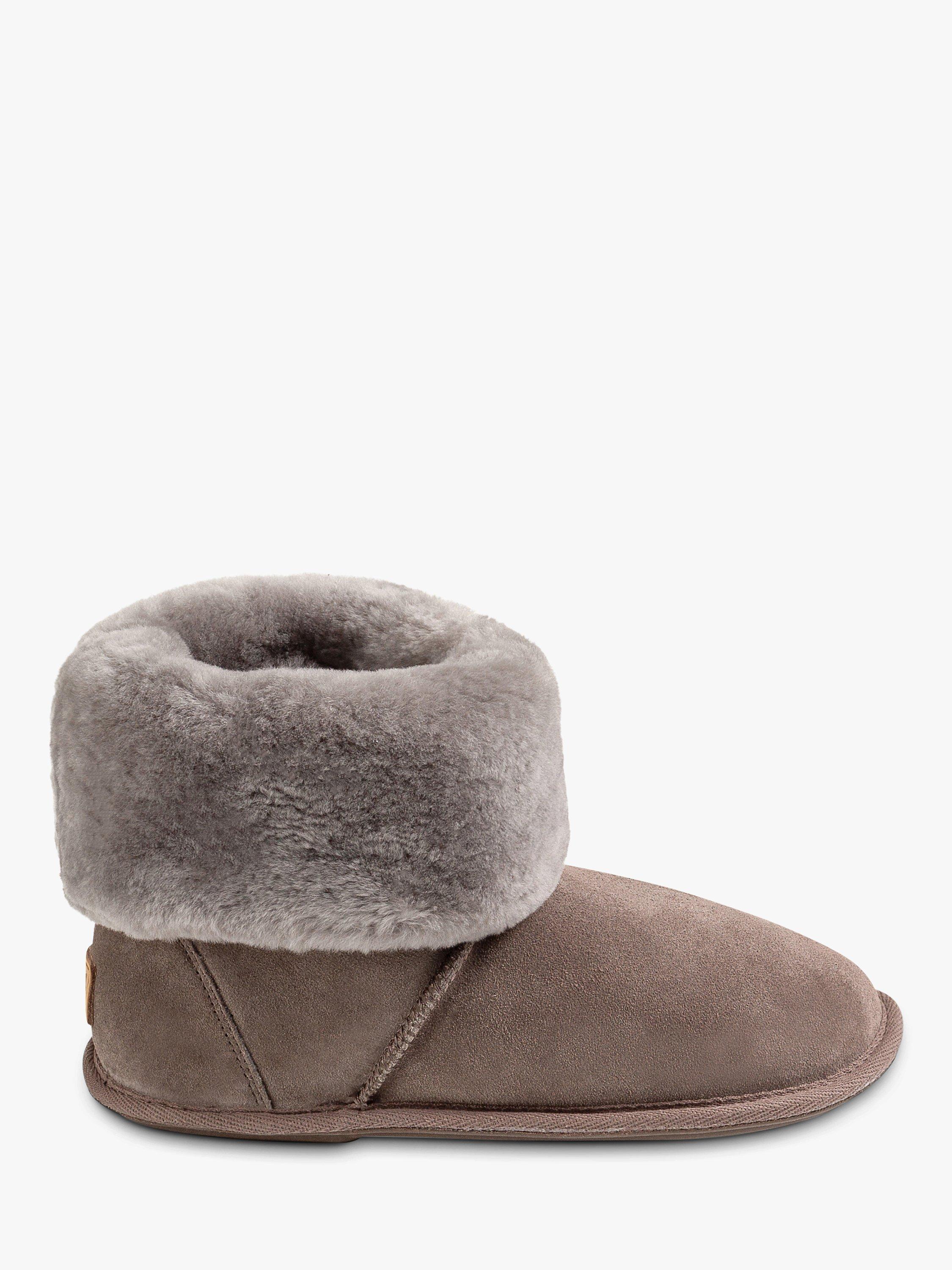Just Sheepskin Albery Roll Cuff Boot Slippers, Mink