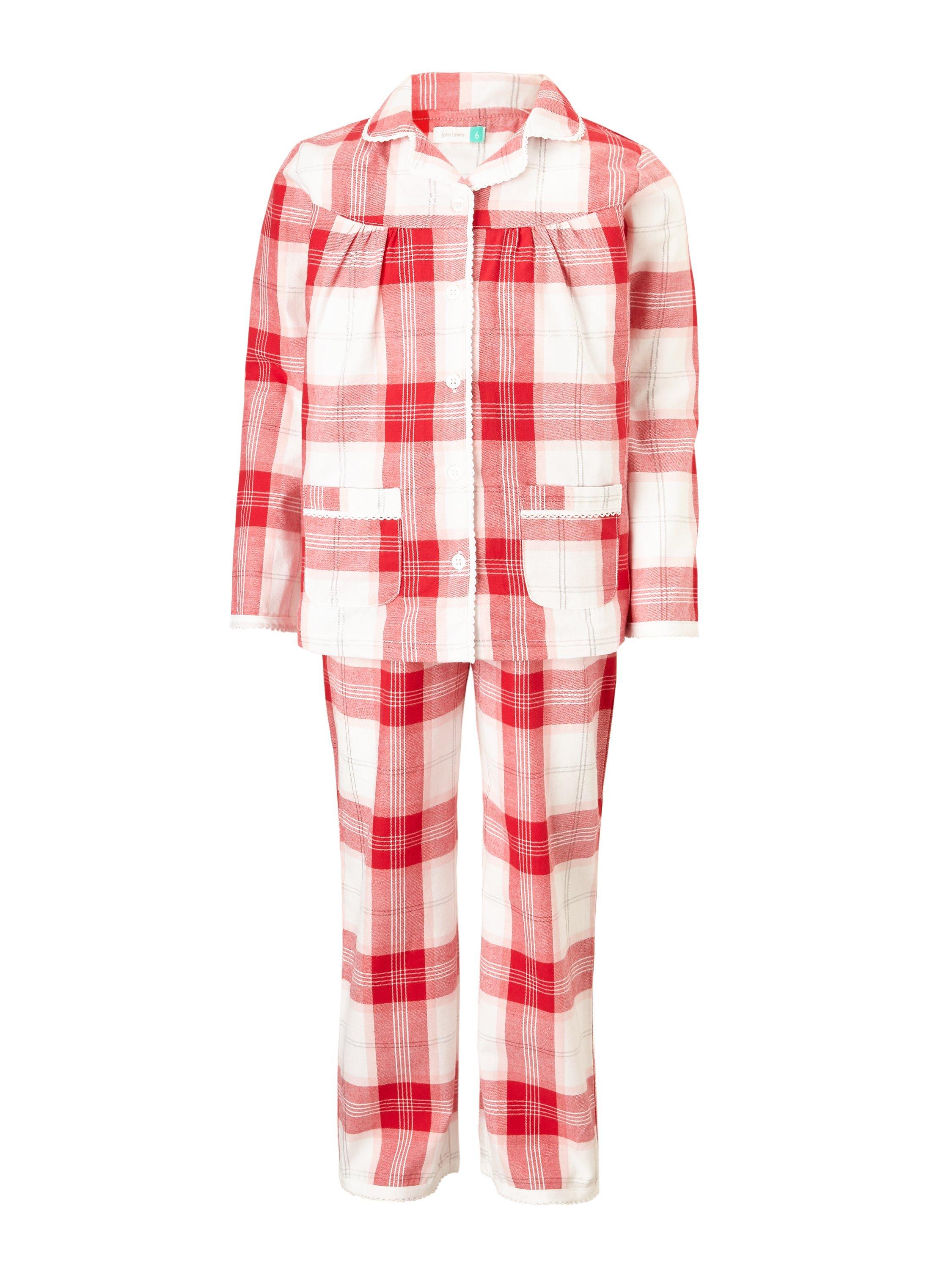 John Lewis Children s Christmas Tartan Woven Pyjamas Red