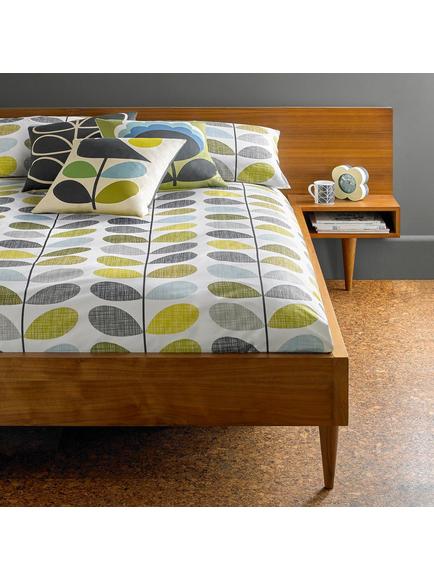 Orla Kiely Scribble Stem 200 Thread Count Cotton Bedding, Duck Egg/Sea Grass, Duck Egg/Sea Grass