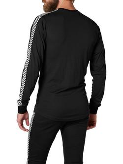 Helly Hansen Lifa Stripe Base Layer Crew Top, Black - view 2, Black