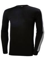 Helly Hansen Lifa Stripe Base Layer Crew Top, Black