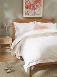 John Lewis Crisp and Fresh Satin Stitch 200 Thread Count Egyptian Cotton Bedding, White
