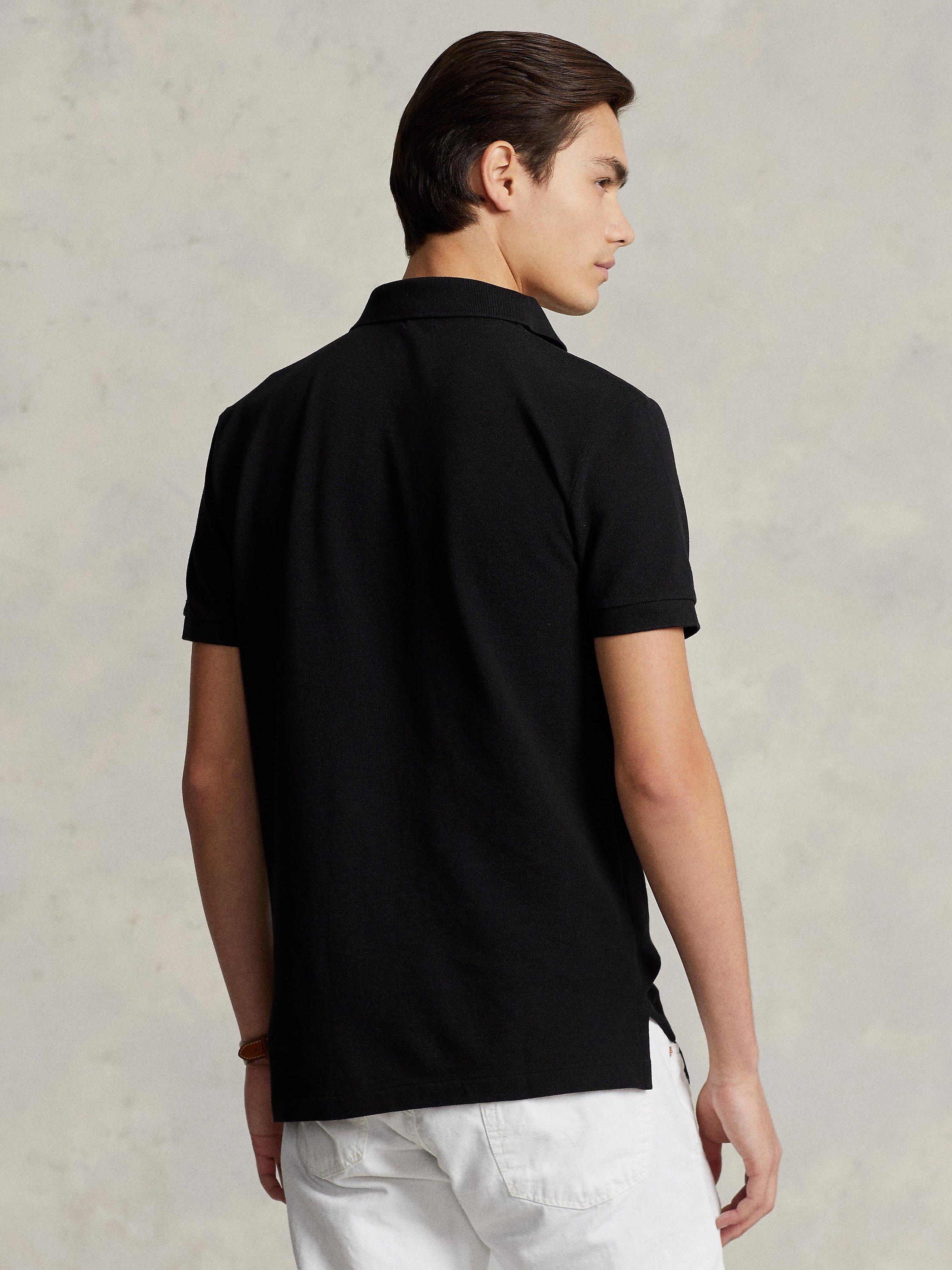 Product image 3 of 5, which shows Polo Ralph Lauren Custom Slim Polo Shirt, Polo Black, S