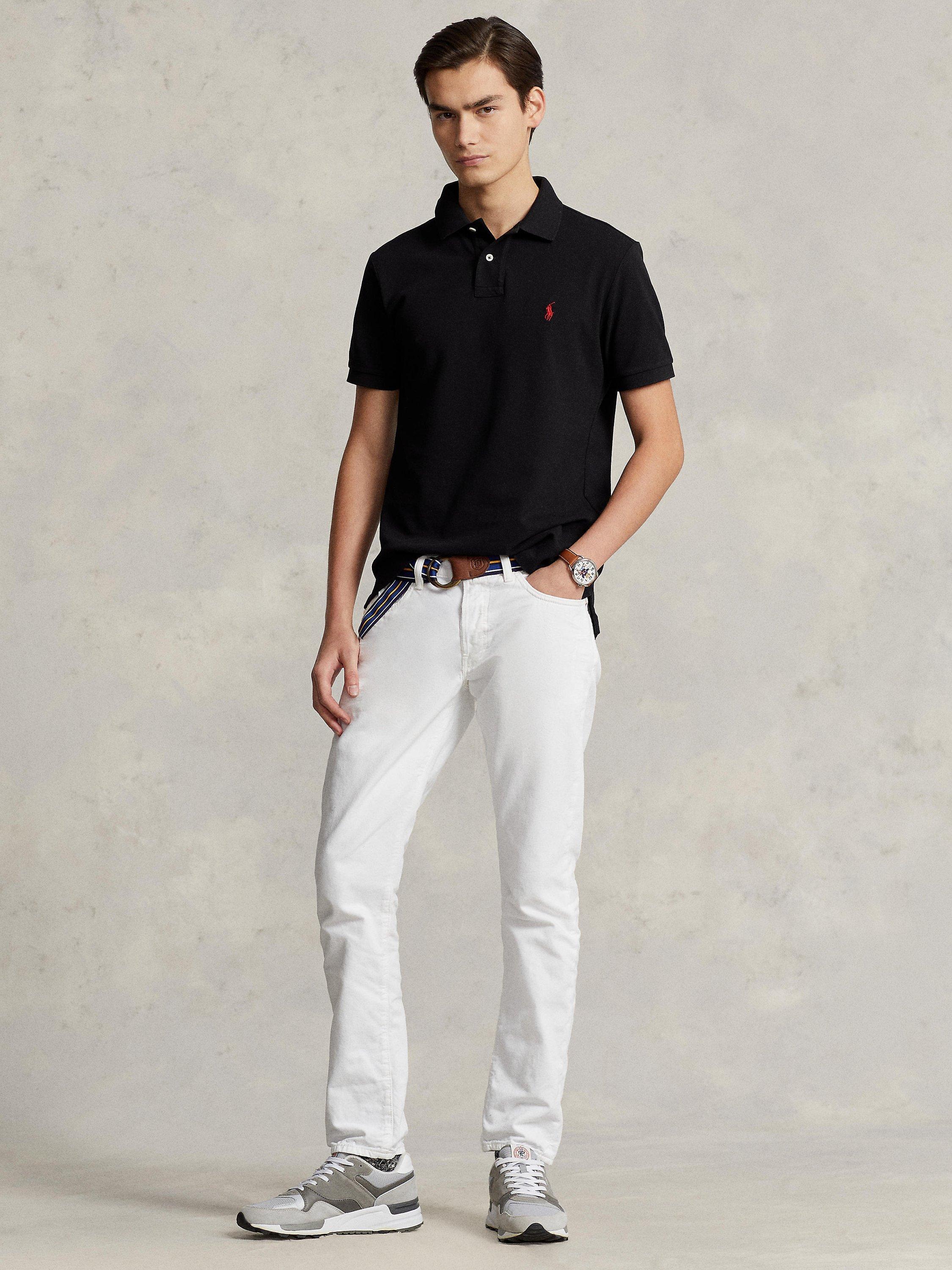 Product image 2 of 5, which shows Polo Ralph Lauren Custom Slim Polo Shirt, Polo Black, S