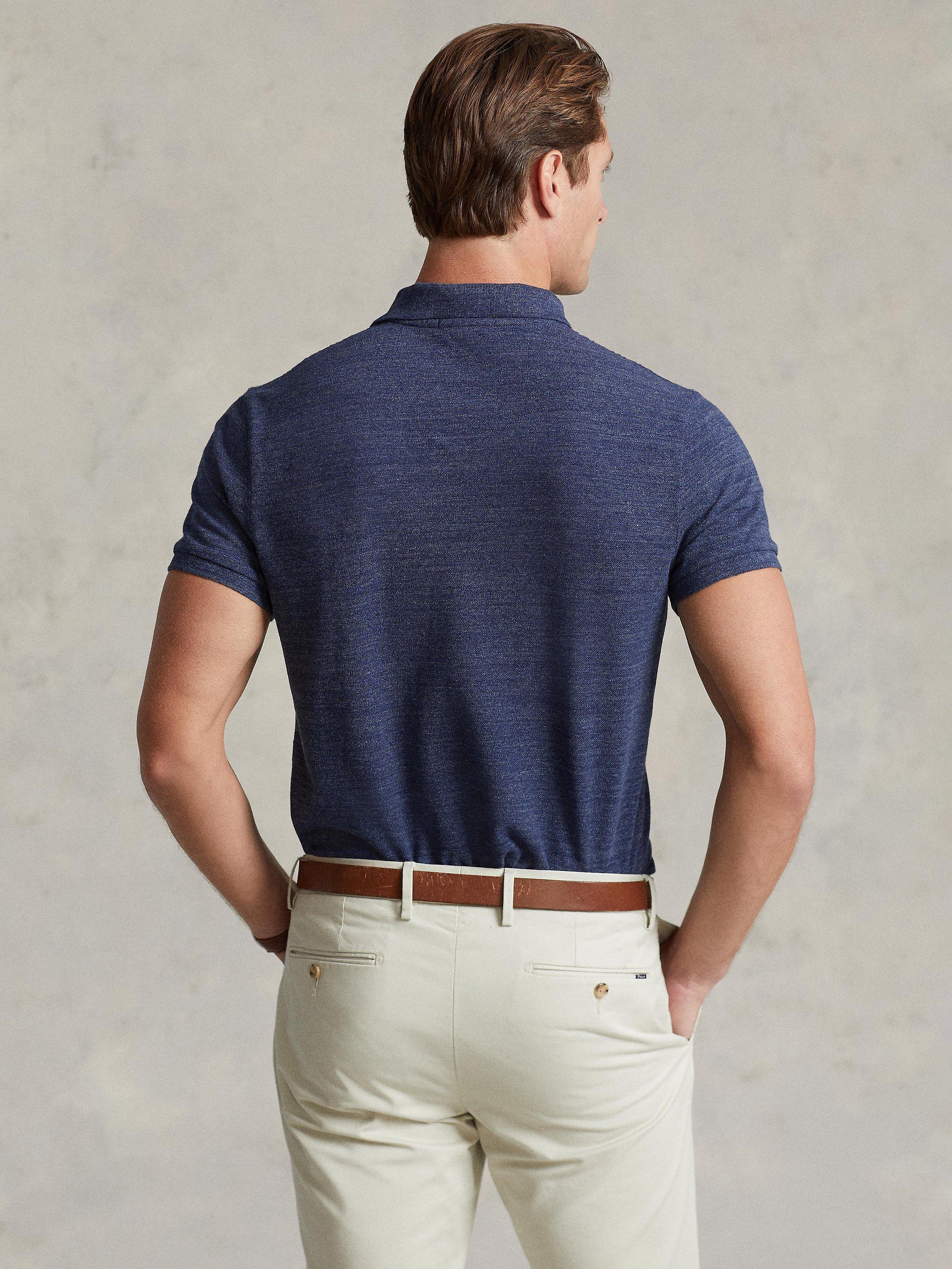 Product image 3 of 5, which shows Polo Ralph Lauren Custom Slim Polo Shirt, Classic Royal Heather, S