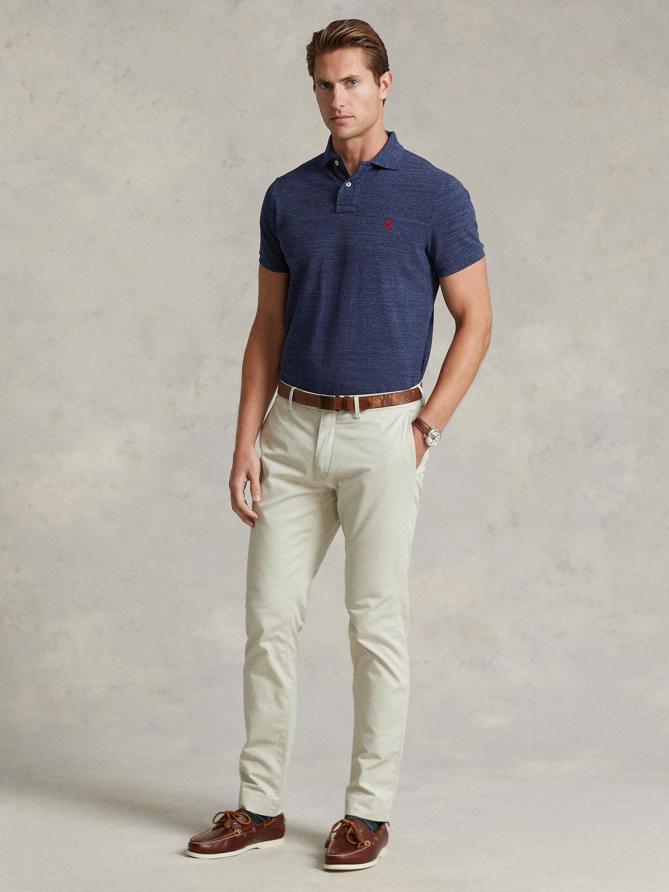 Product image 4 of 5, which shows Polo Ralph Lauren Custom Slim Polo Shirt, Classic Royal Heather, S