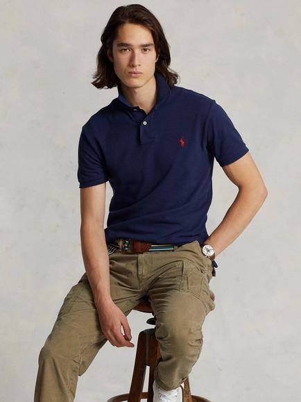 Polo Ralph Lauren Slim Fit Mesh Polo Shirt, Newport Navy, Newport Navy