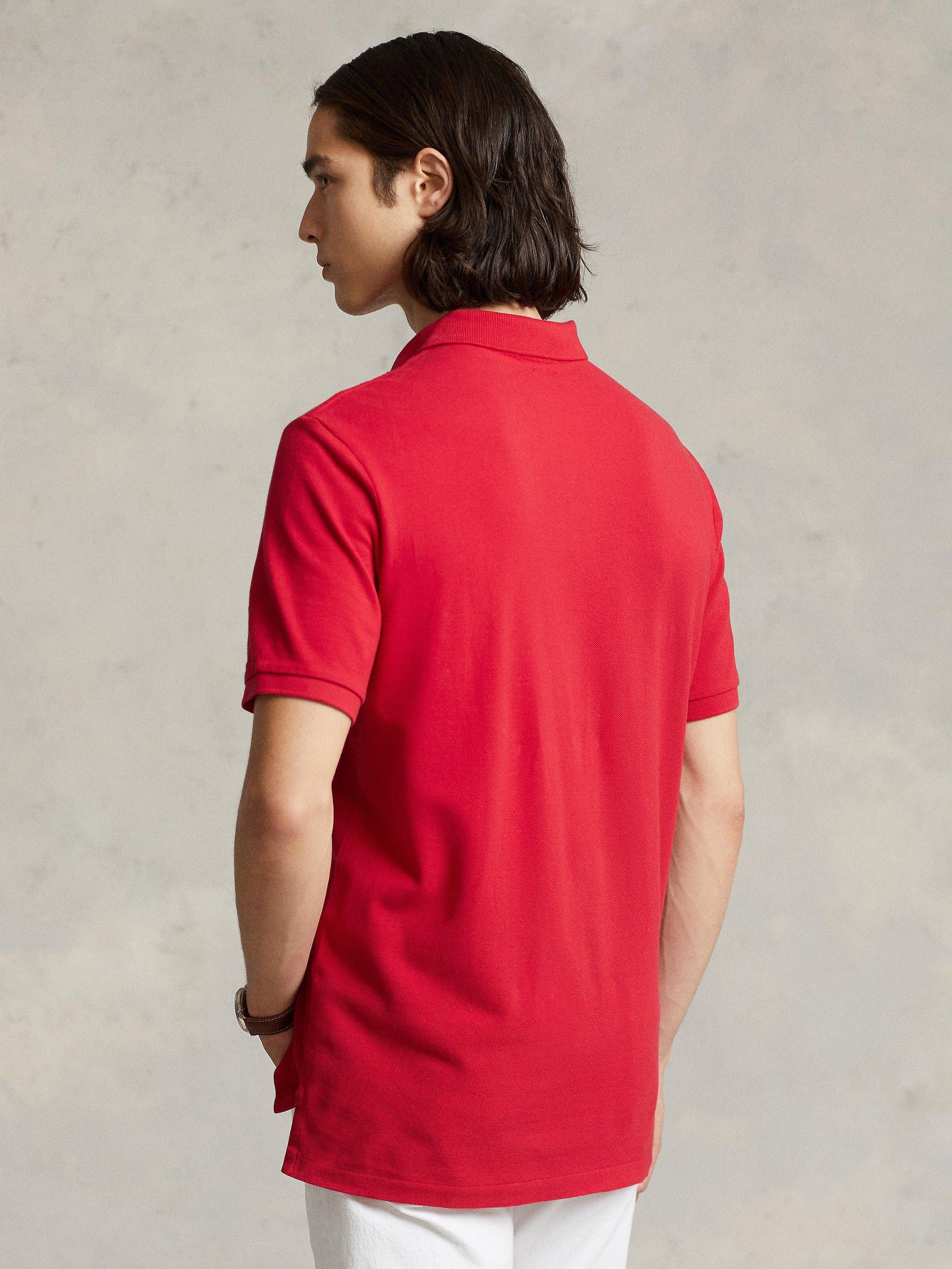Product image 2 of 5, which shows Polo Ralph Lauren Custom Slim Polo Shirt, Red, S
