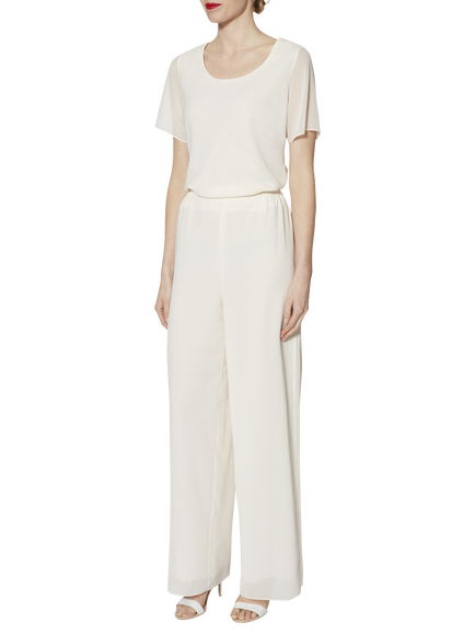 Gina Bacconi Triple Layer Chiffon Top, Chalk Light