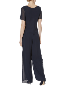 Gina Bacconi Triple Layer Chiffon Top - view 2, Navy