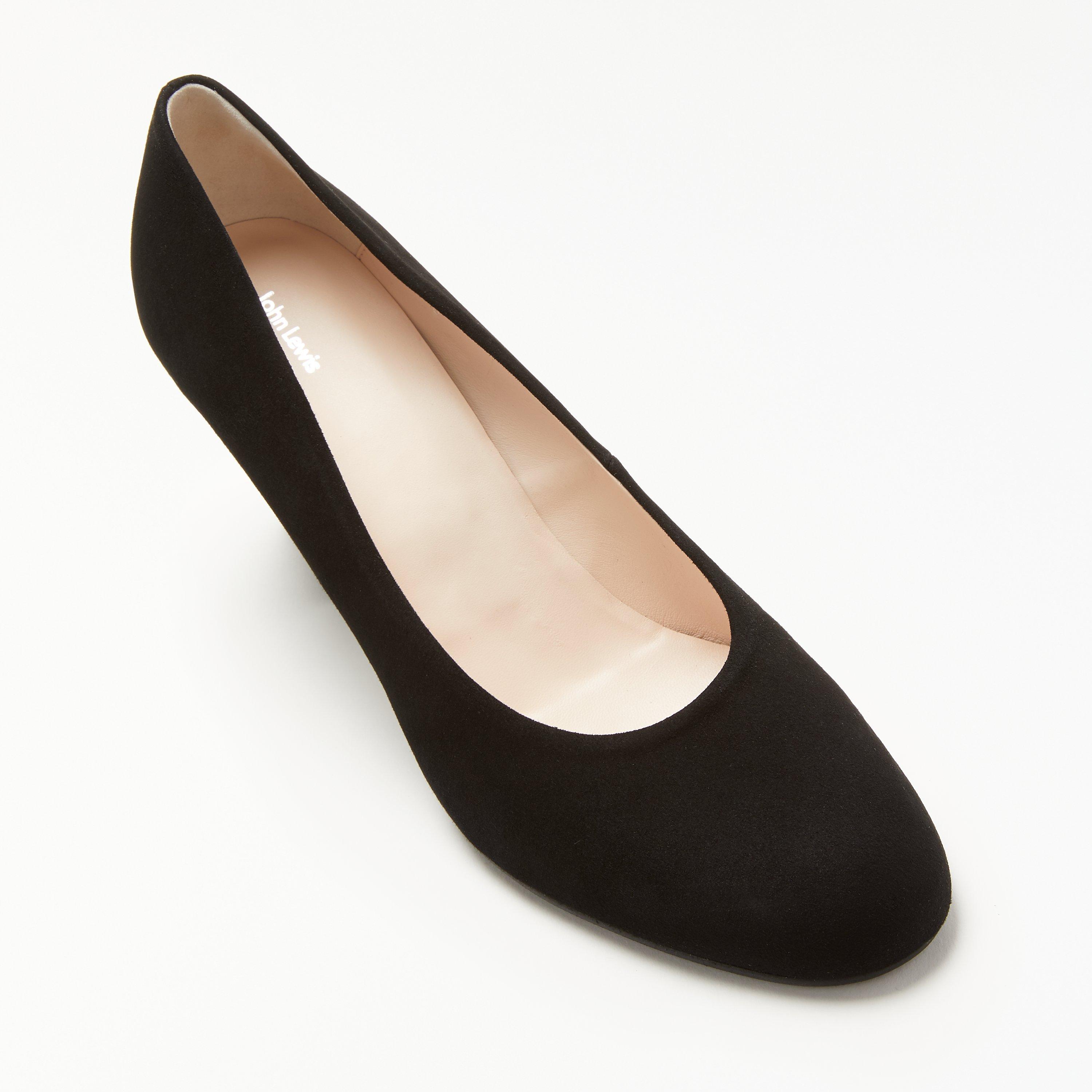 Product image 5 of 5, which shows John Lewis Alma Block Heel Court Shoes, Black Suede, 3