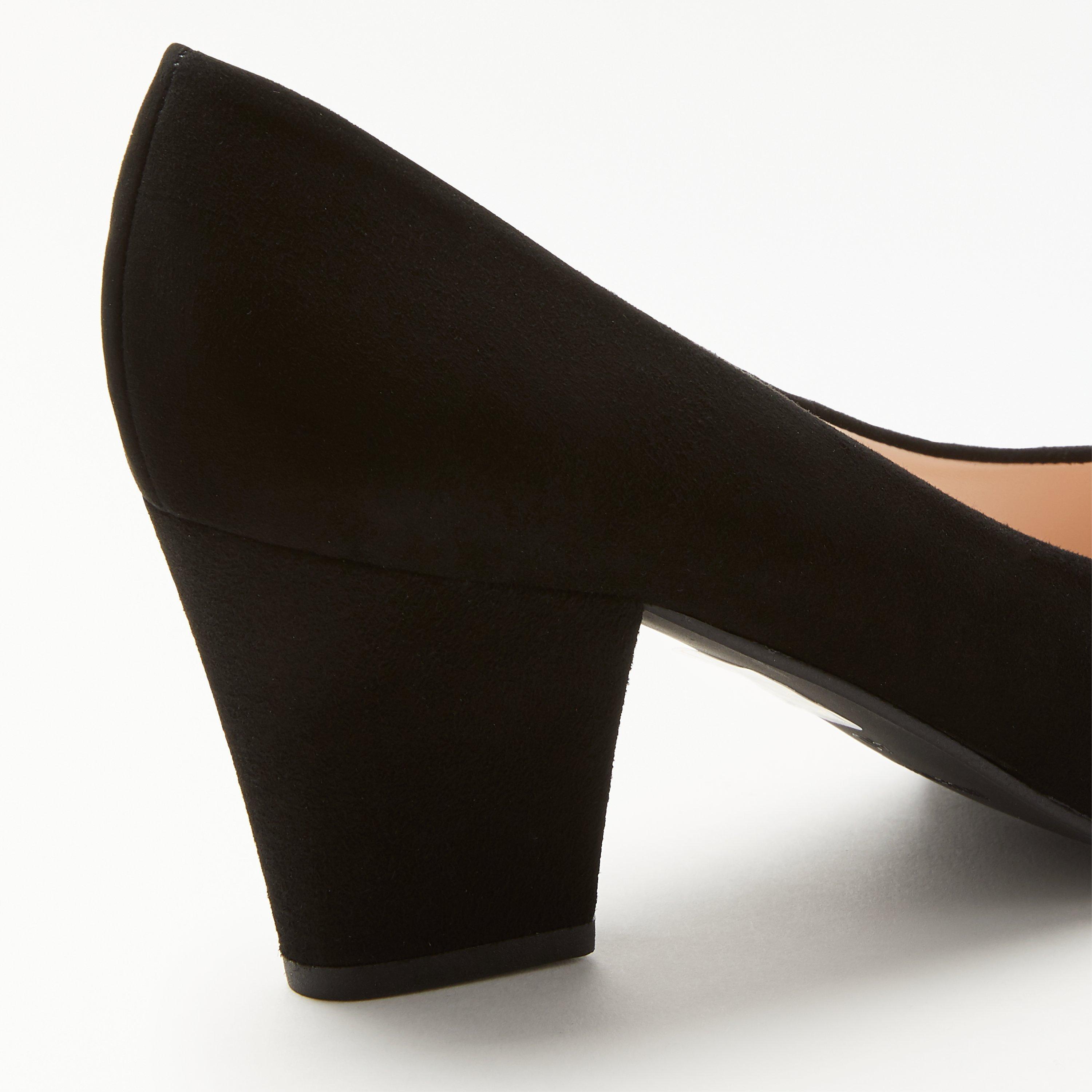 Product image 4 of 5, which shows John Lewis Alma Block Heel Court Shoes, Black Suede, 3