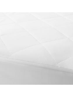 John Lewis Quilted Microfibre Mattress Protector - view 2, White