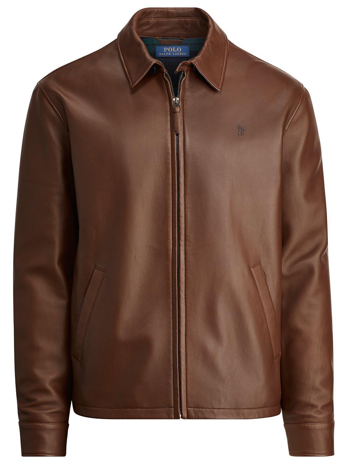 Polo Ralph Lauren Maxwell Leather Jacket Bison Brown