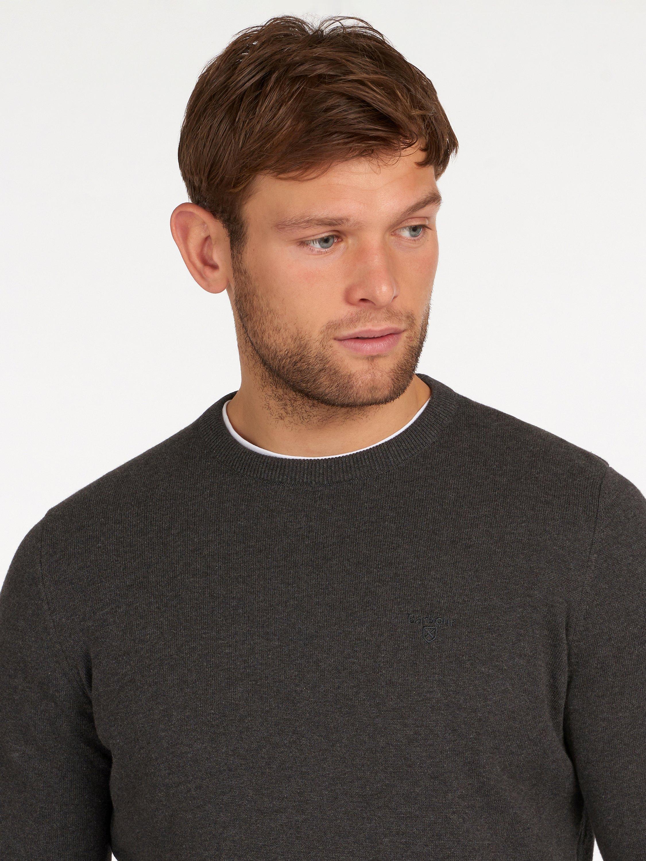 Product image 5 of 6, which shows Barbour Pima Cotton Crew Neck Jumper, Charcoal, S