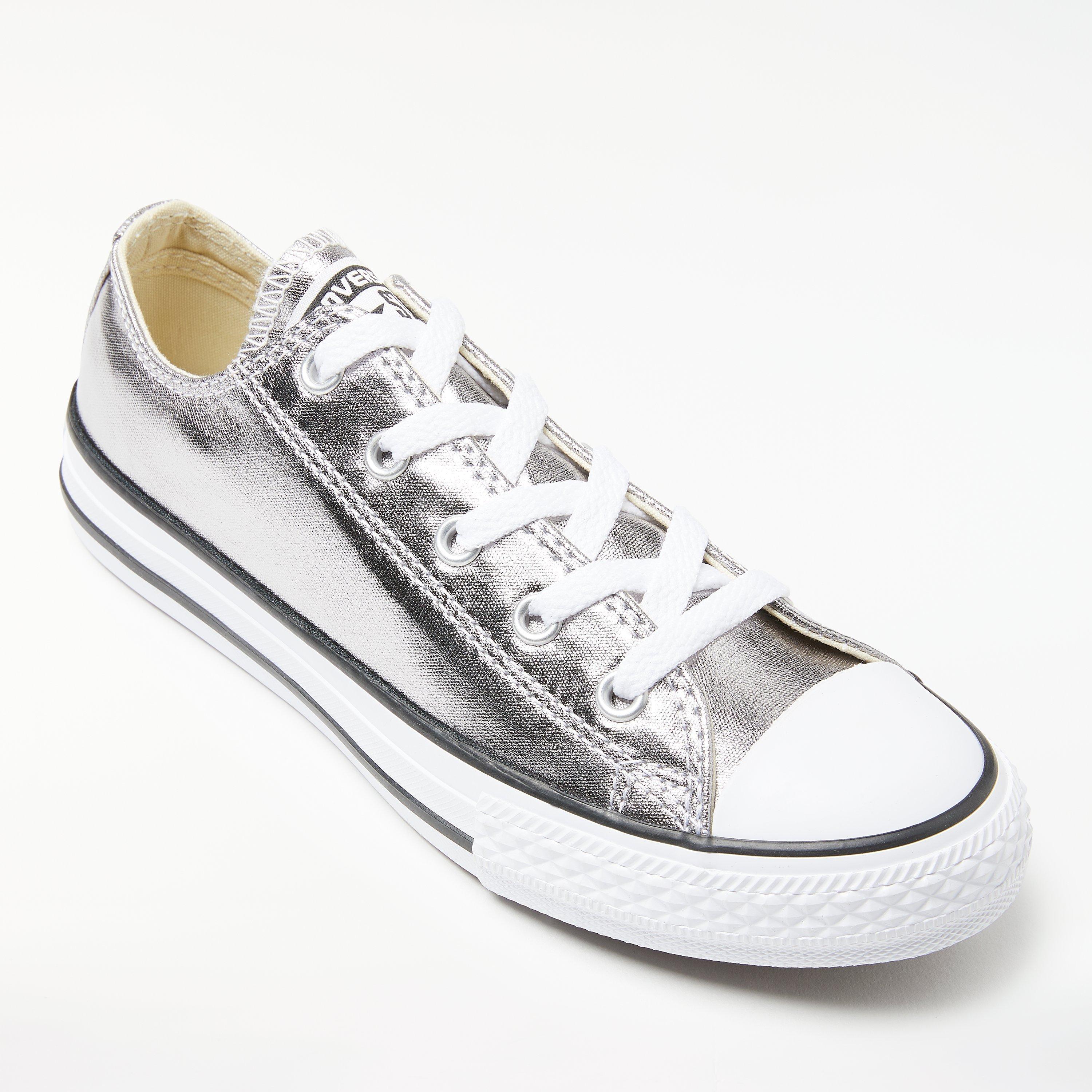 Converse All Star Children's Low Metallic Trainers, Gunmetal