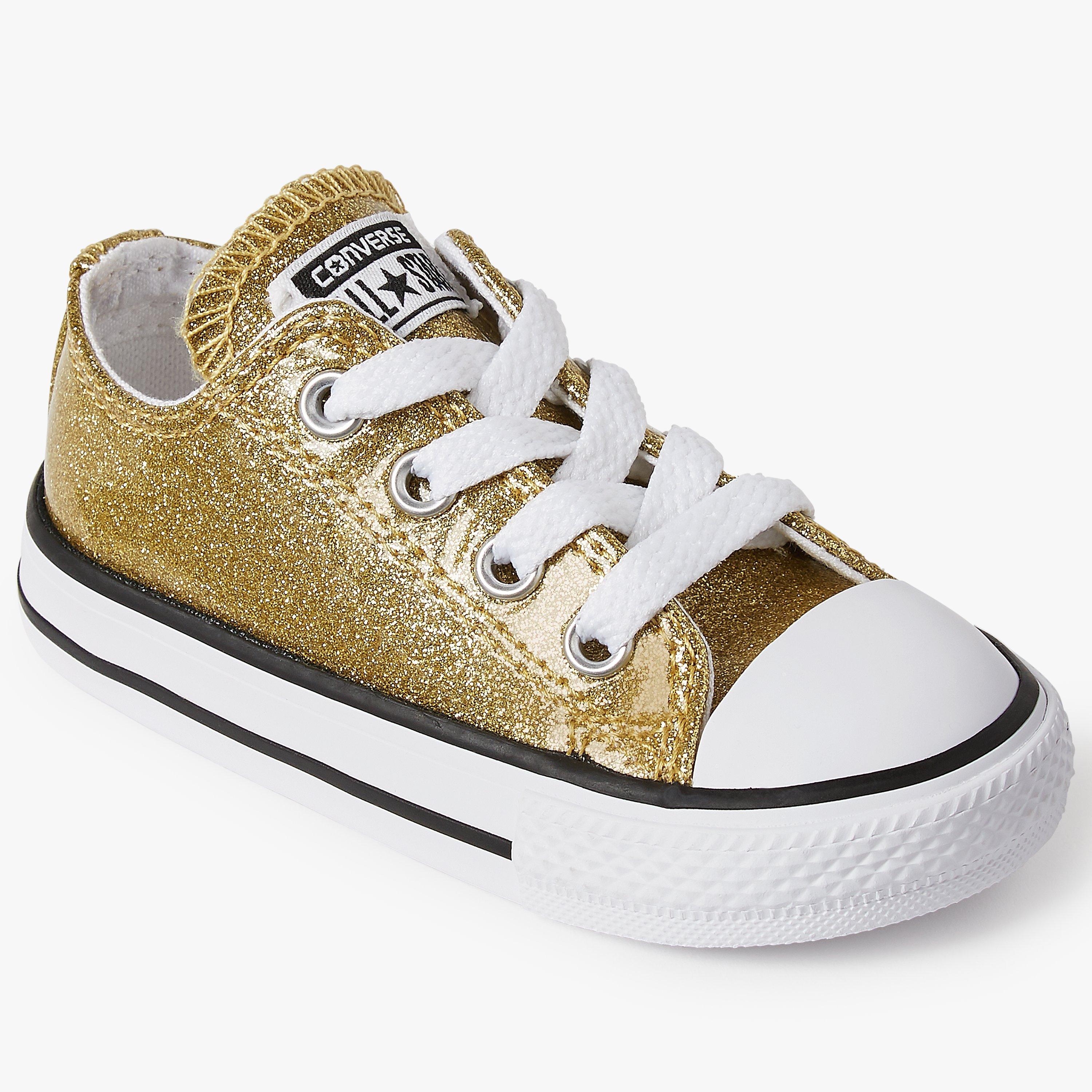 Converse Children s Chuck Taylor All Star Trainers Gold Glitter