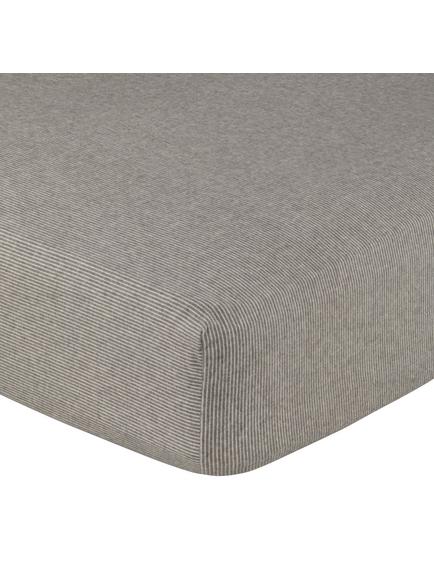 John Lewis Euan Stripe Brushed Cotton Fitted Sheet, Slate