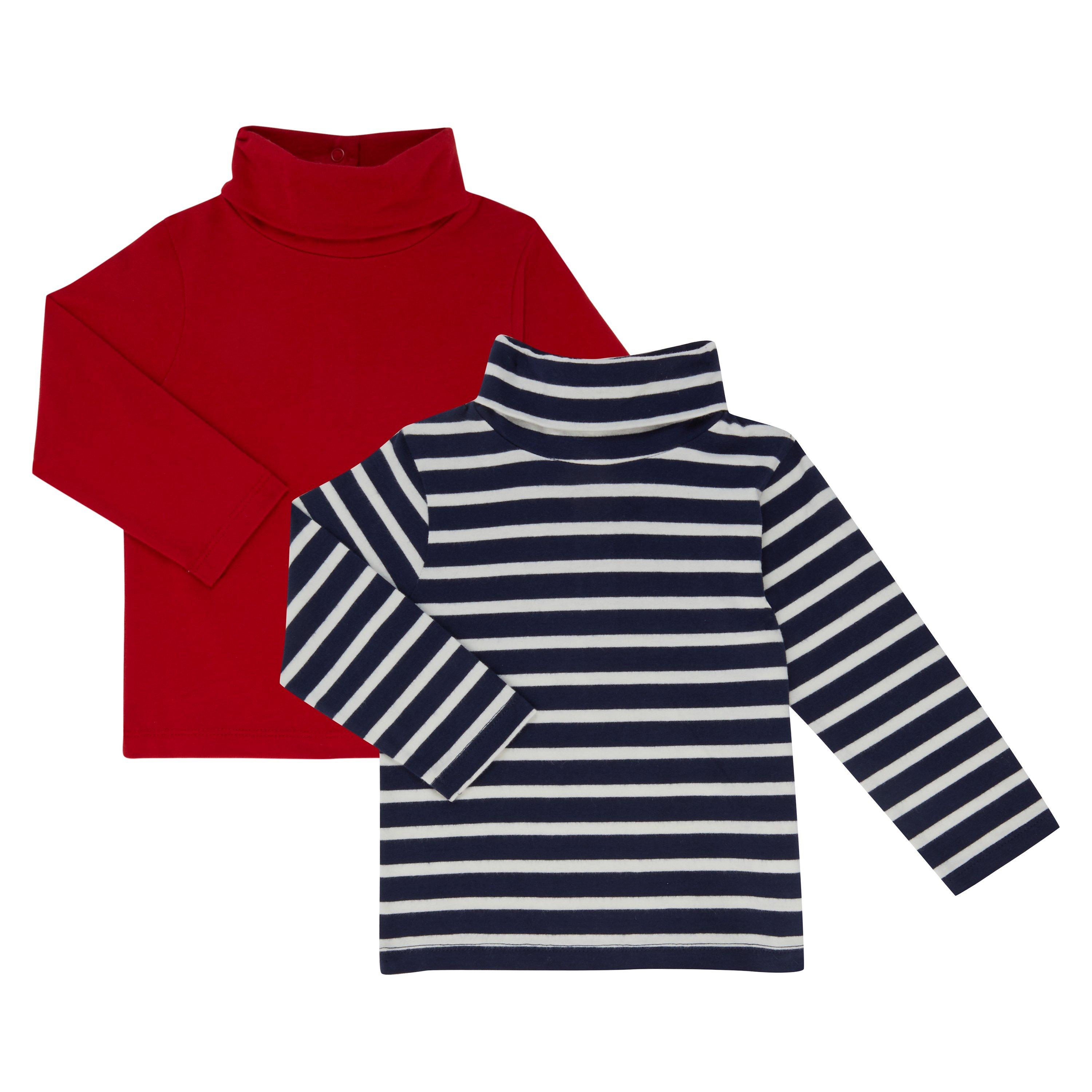 John Lewis & Partners Baby Roll Neck Tops, Pack of 2, Multi