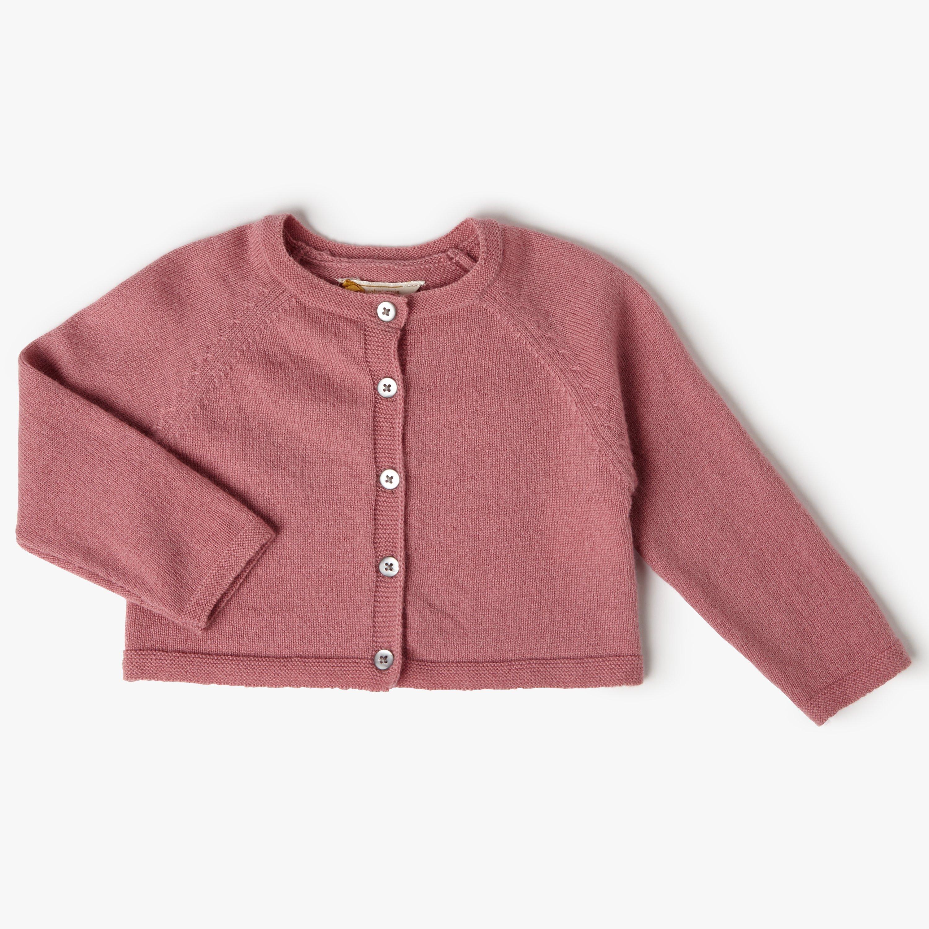 John Lewis Heirloom Collection Baby Knit Cardigan, Pink