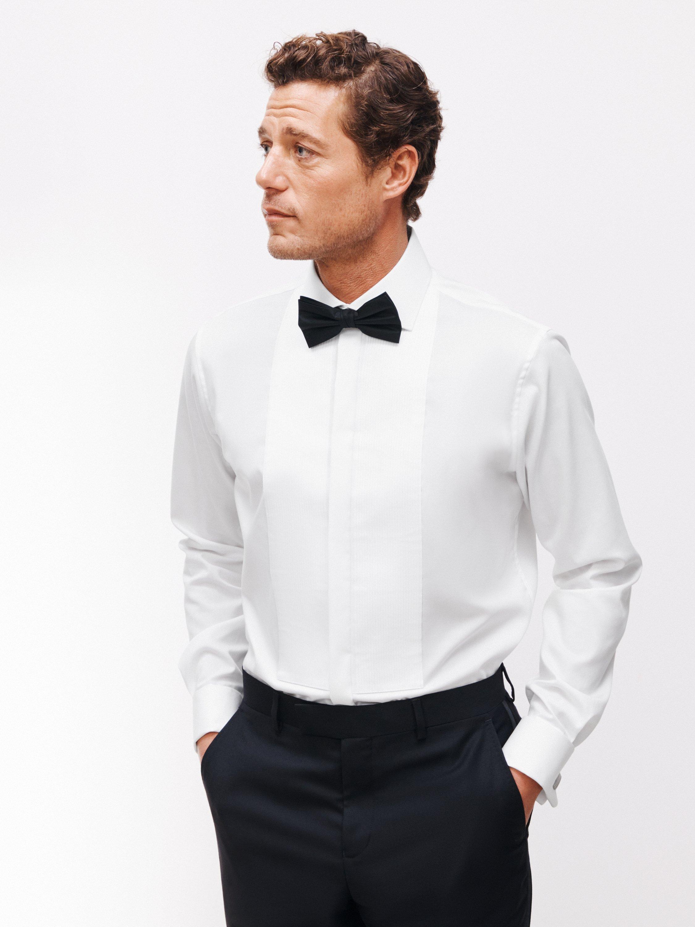 John Lewis Pleat Front Tailored Fit Dress Shirt, White