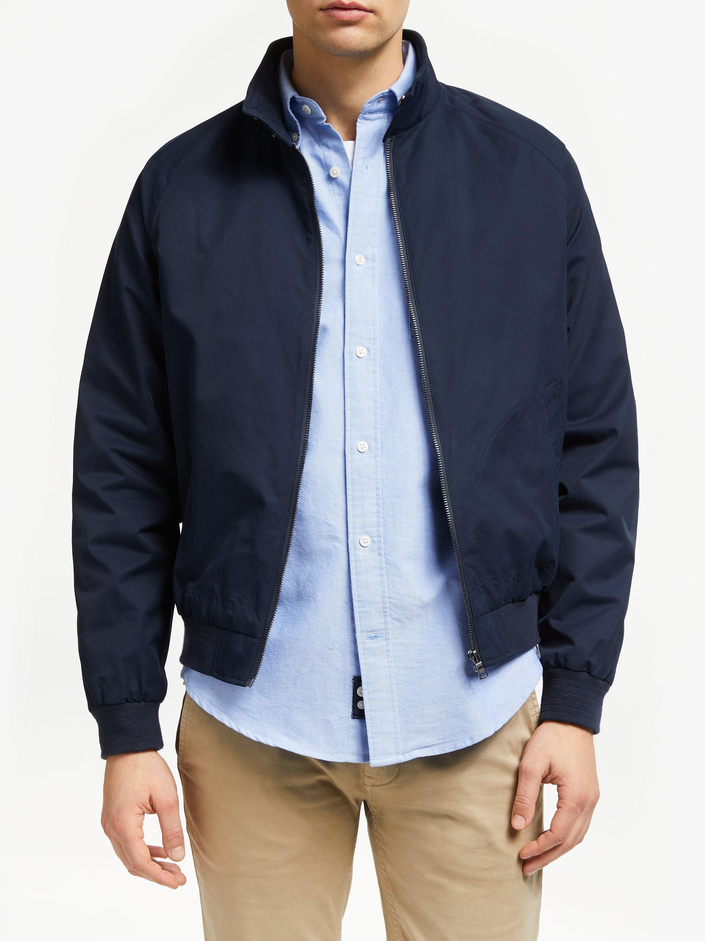 John Lewis & Partners Shower Resistant Harrington Jacket, Navy
