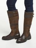 Dubarry Longford Leather Goretex Buckle Trim Knee High Boots, Walnut