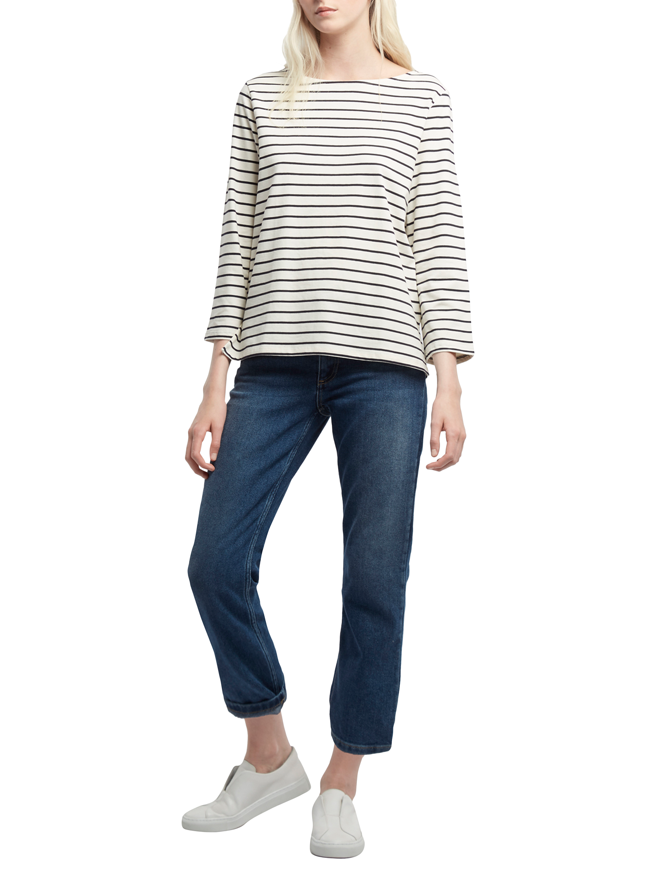 French Connection Tim Tim Stripe Top, Classic Cream/Utility Blue