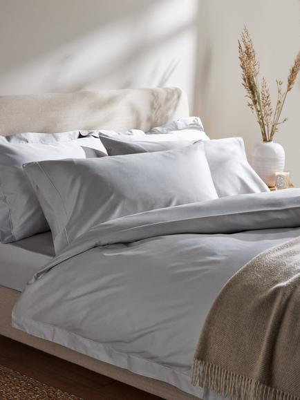 John Lewis The Ultimate Collection Luxury Egyptian Cotton Sateen 800 Thread Count Flat Sheet - view 2, Cool Grey