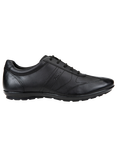 Geox Symbol City Leather Trainers, Black