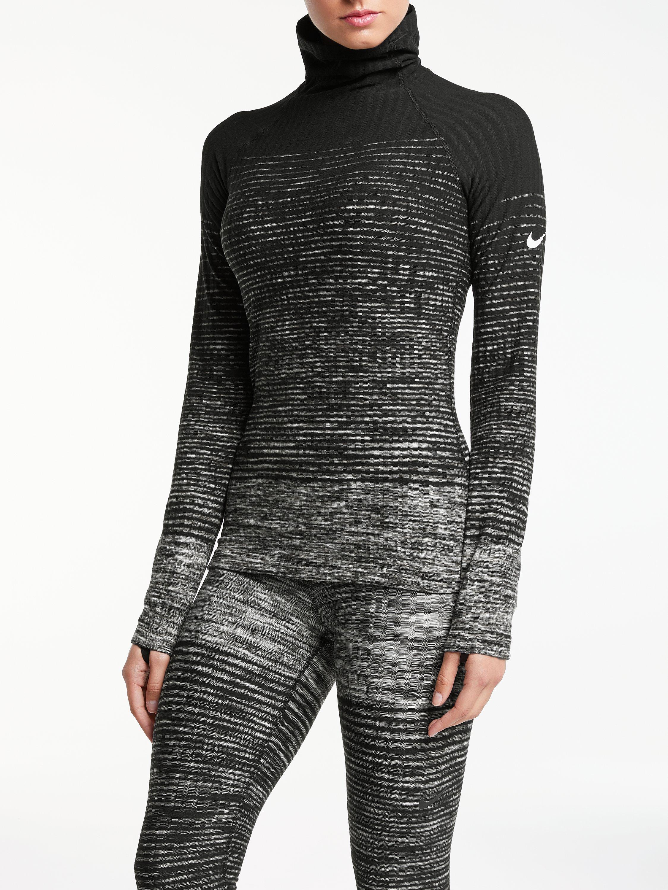 Nike Pro Hyperwarm Training Top Dark Grey White