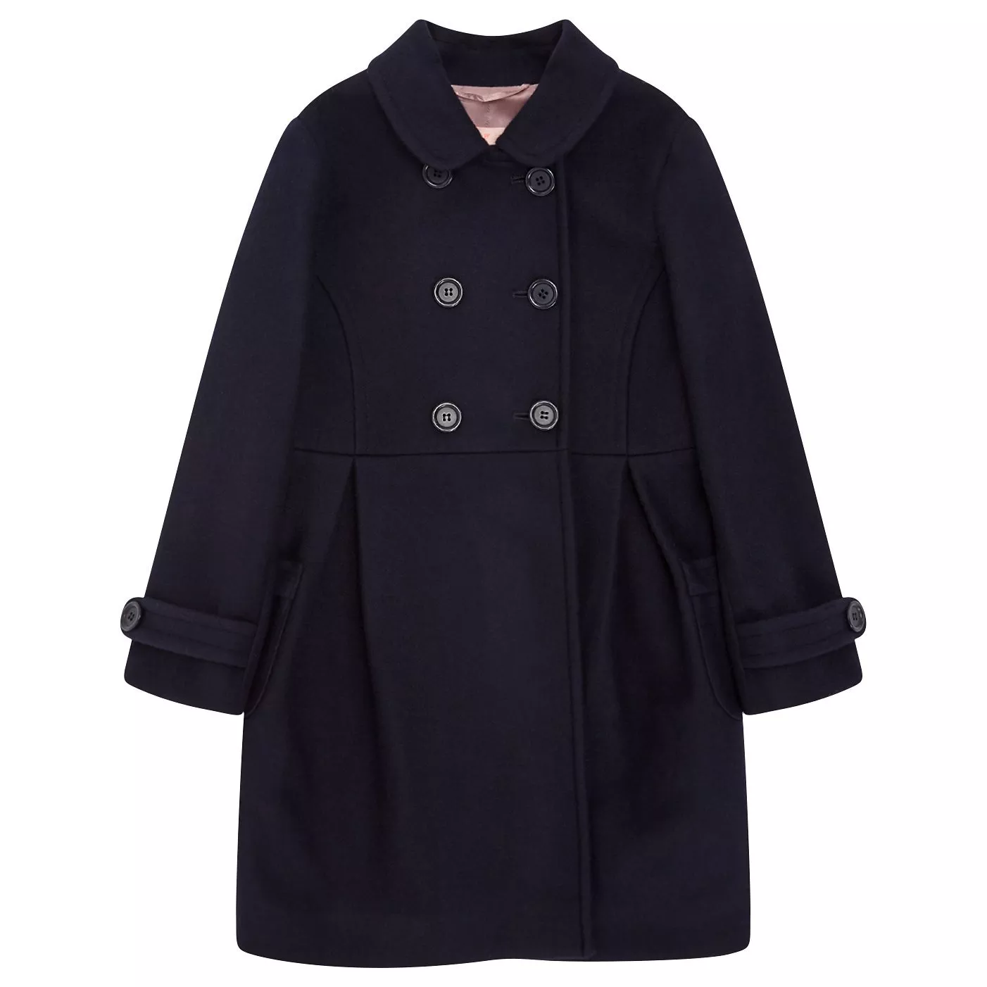 Jigsaw Girls Melton Double Breasted Coat Navy