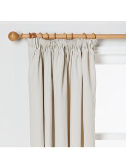 John Lewis Arlo Pair Lined Pencil Pleat Curtains, Putty