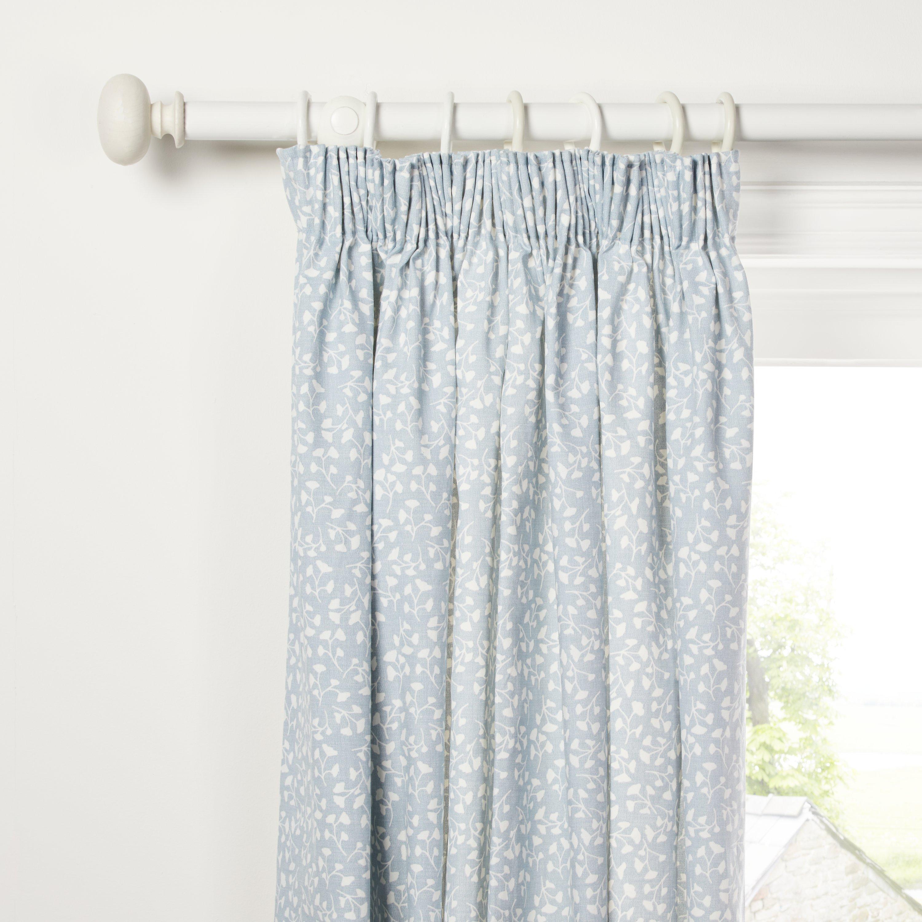 John Lewis & Partners Arley Pair Lined Pencil Pleat Curtains, Duck Egg