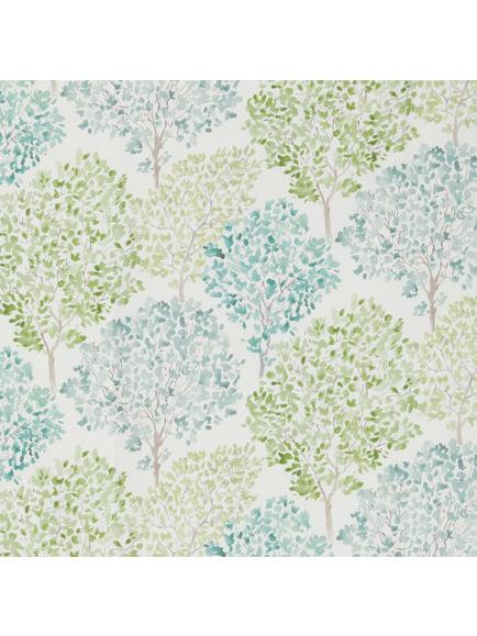 John Lewis Leckford Trees Print Pair Lined Pencil Pleat Curtains, Green - view 2, Green