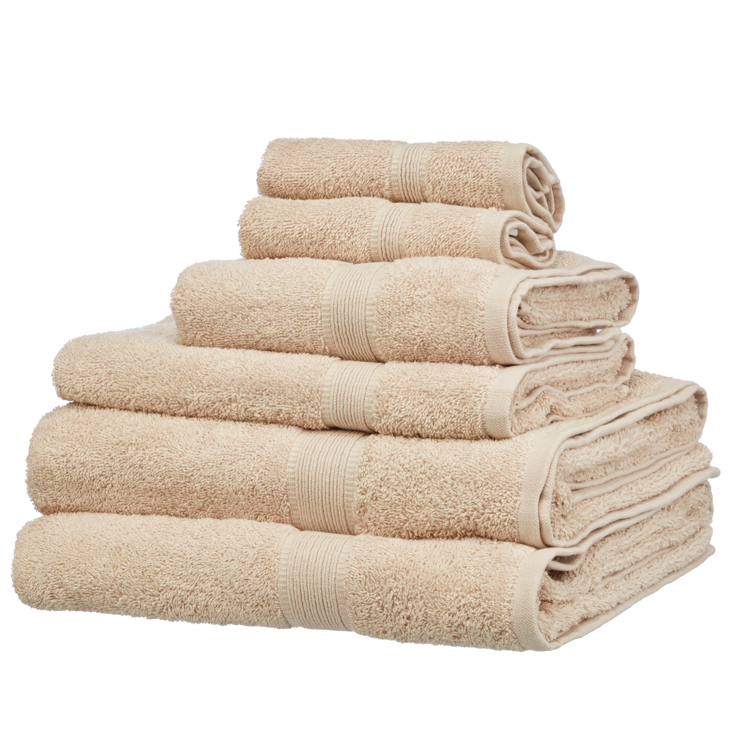 John Lewis & Partners 6 Piece Cotton Towel Bale, Pebble