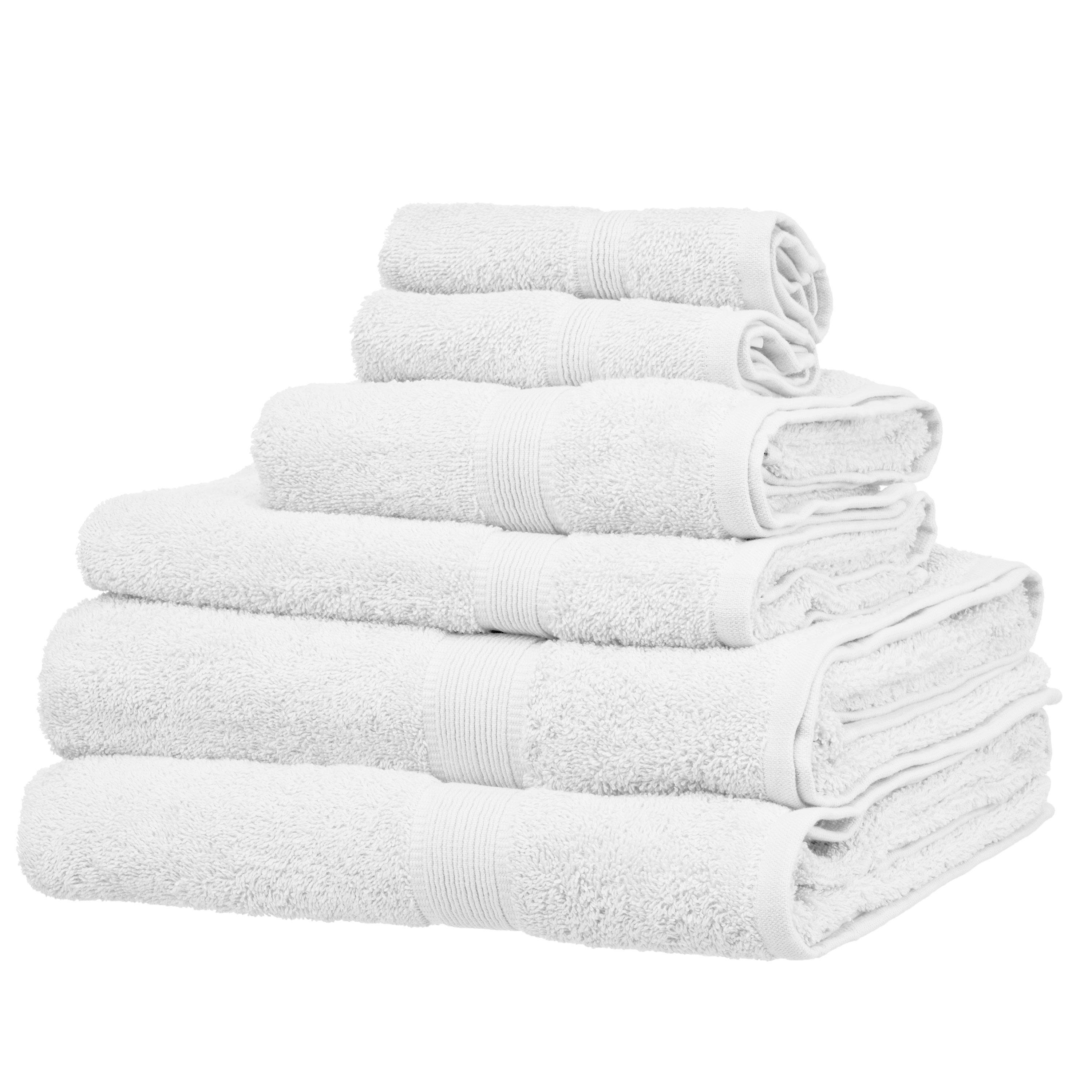 John Lewis & Partners 6 Piece Cotton Towel Bale, White