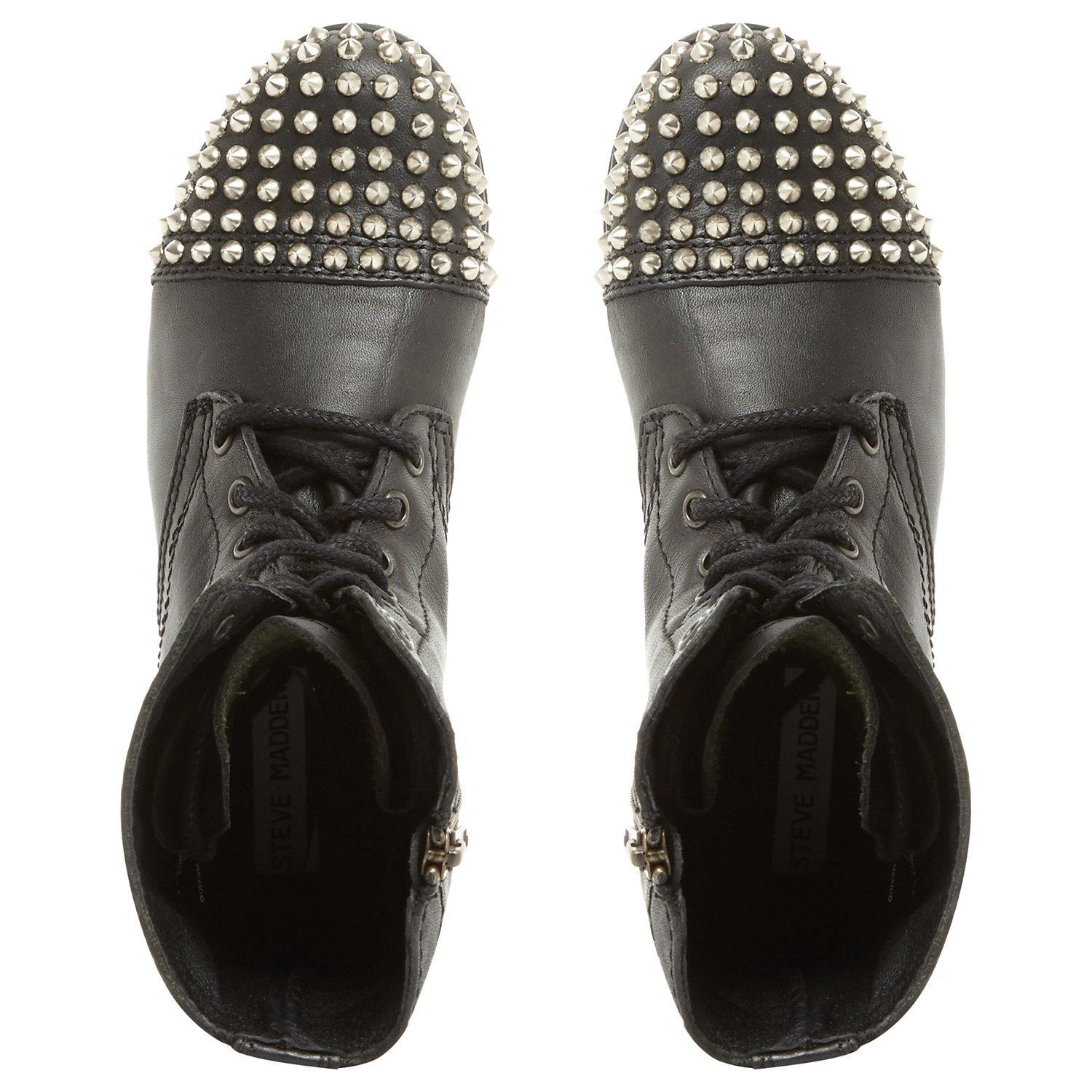 Steve Madden Tarney Studded Biker Boots Black