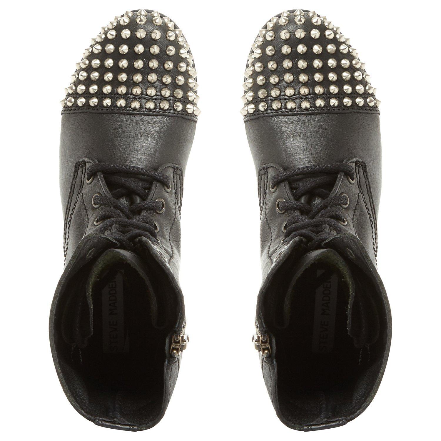 Steve Madden Tarney Studded Biker Boots Black