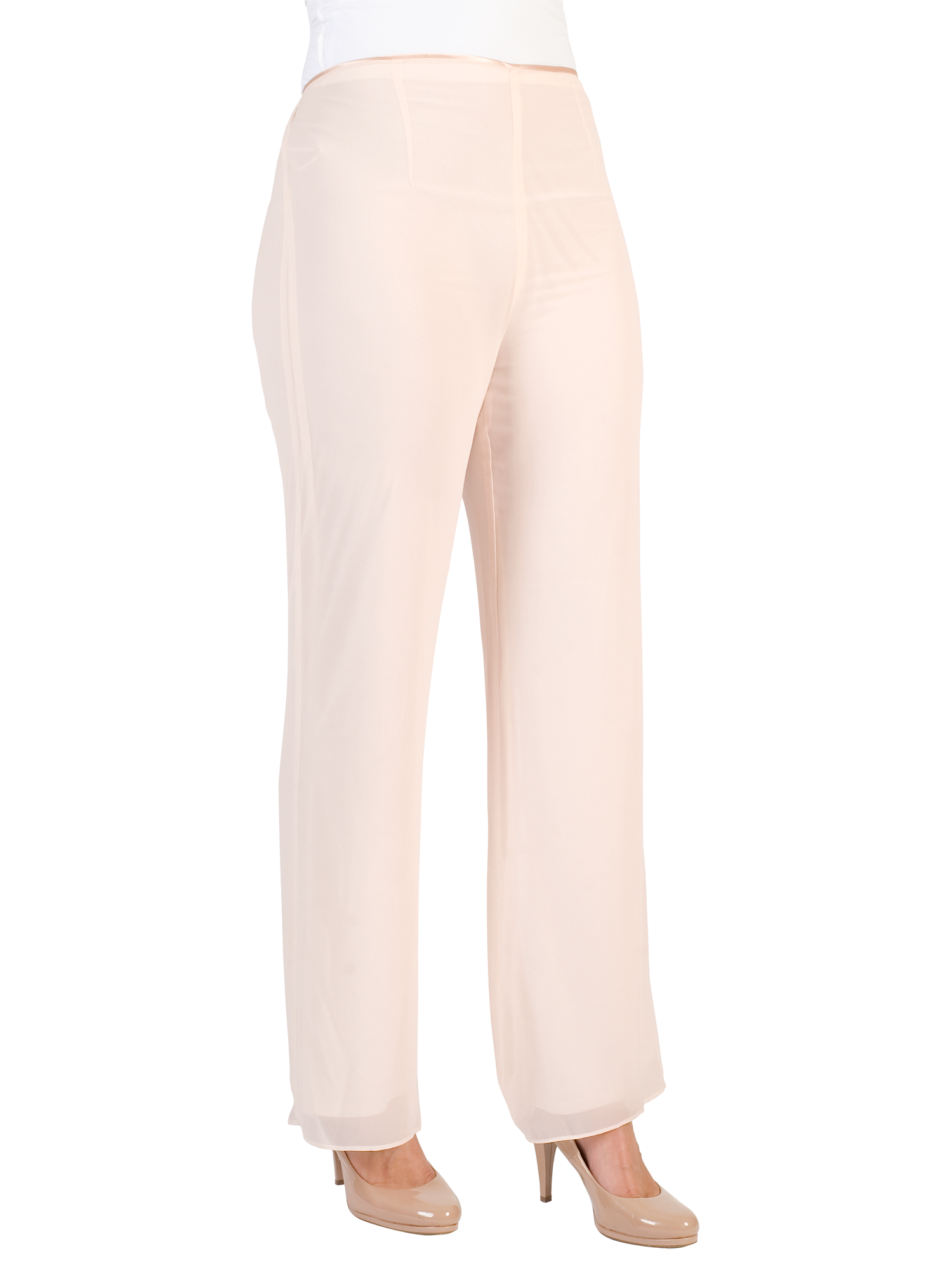 Chesca Satin Trim Chiffon Trousers