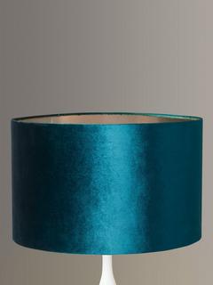 John Lewis Jenny Velvet Cylinder Lampshade, Teal, Dia. 30cm