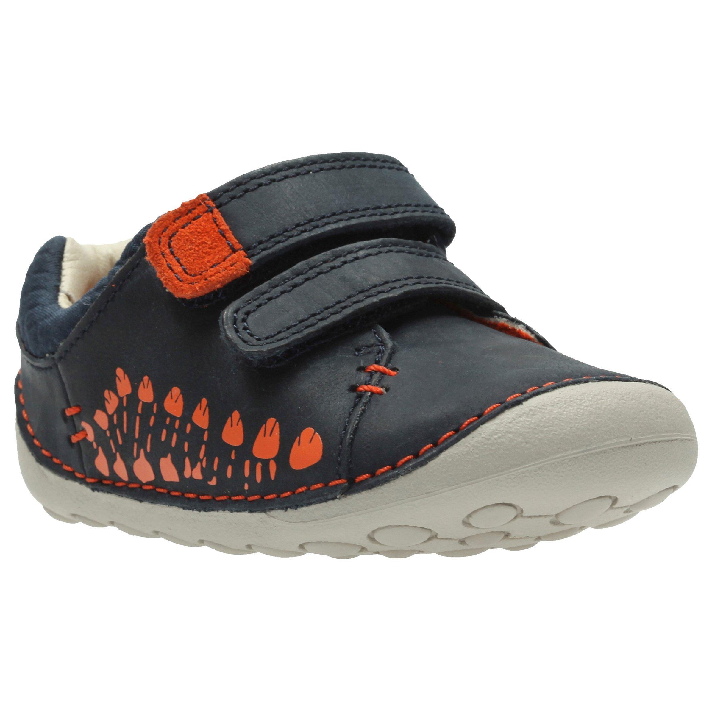Clarks Children's Tiny Trail Pre-Walker Shoes, Navy/Orange