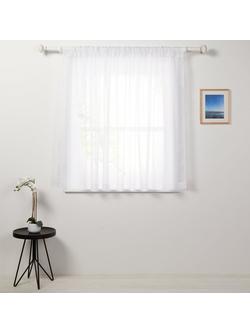 John Lewis Naples Slot Headed Voile Panel, White