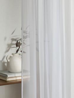 John Lewis Naples Slot Headed Voile Panel - view 2, White