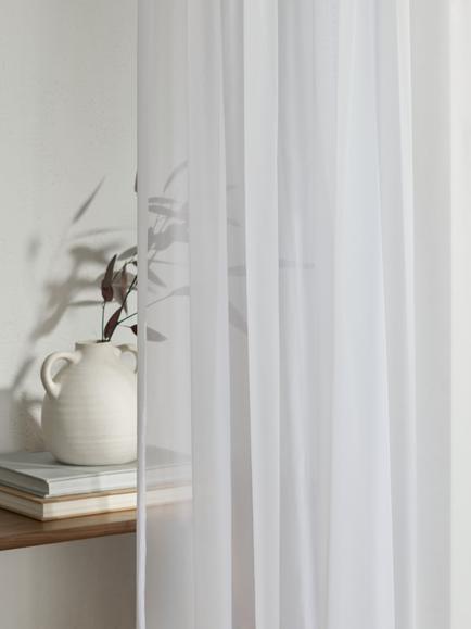 John Lewis Naples Slot Headed Voile Panel - view 2, White