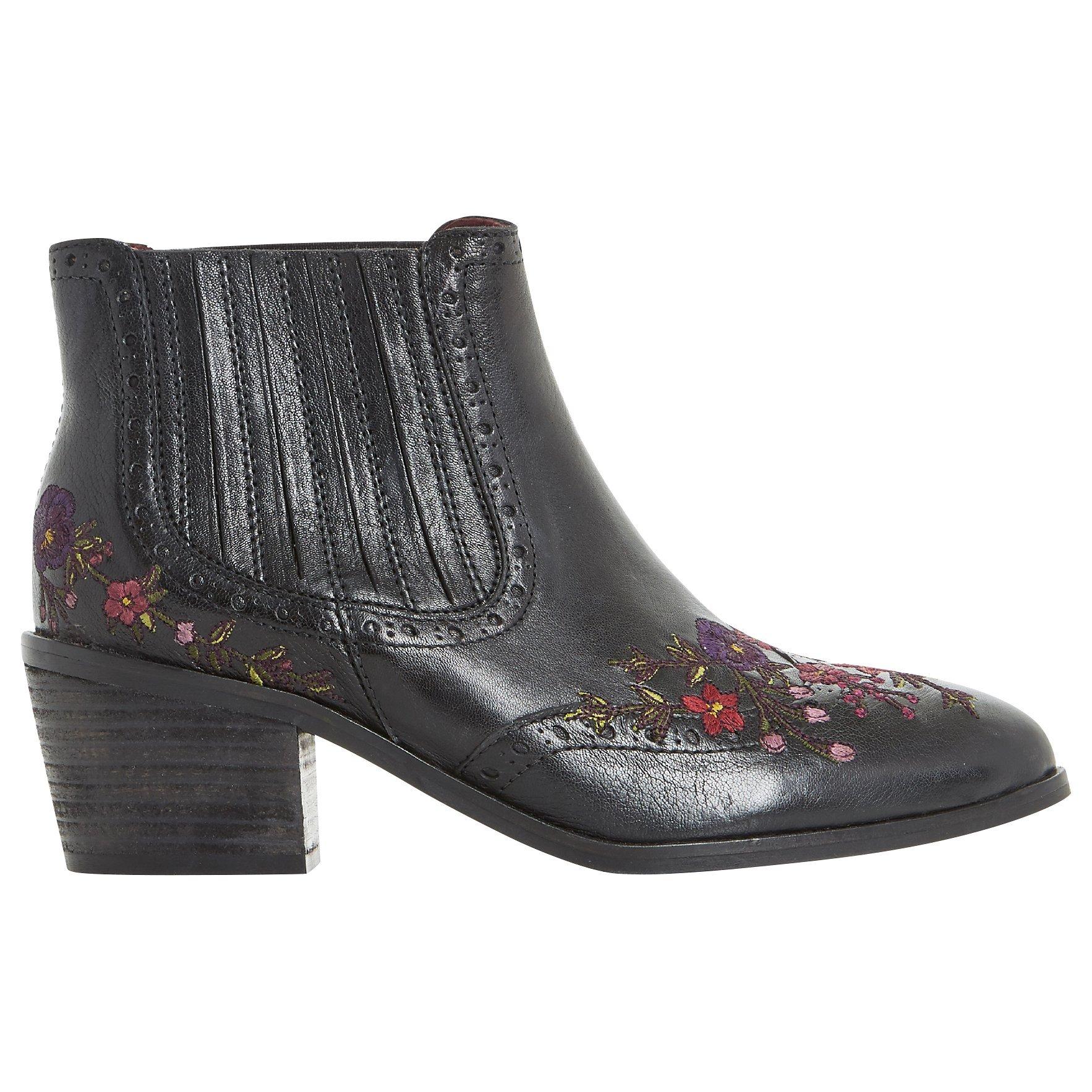 Bertie Peonies Block Heeled Chelsea Boots