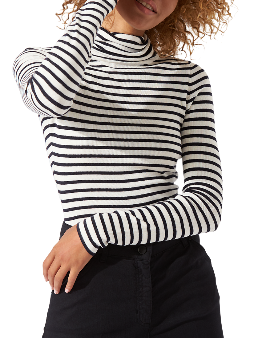 Jigsaw Silk Cotton Polo Neck Sweatshirt