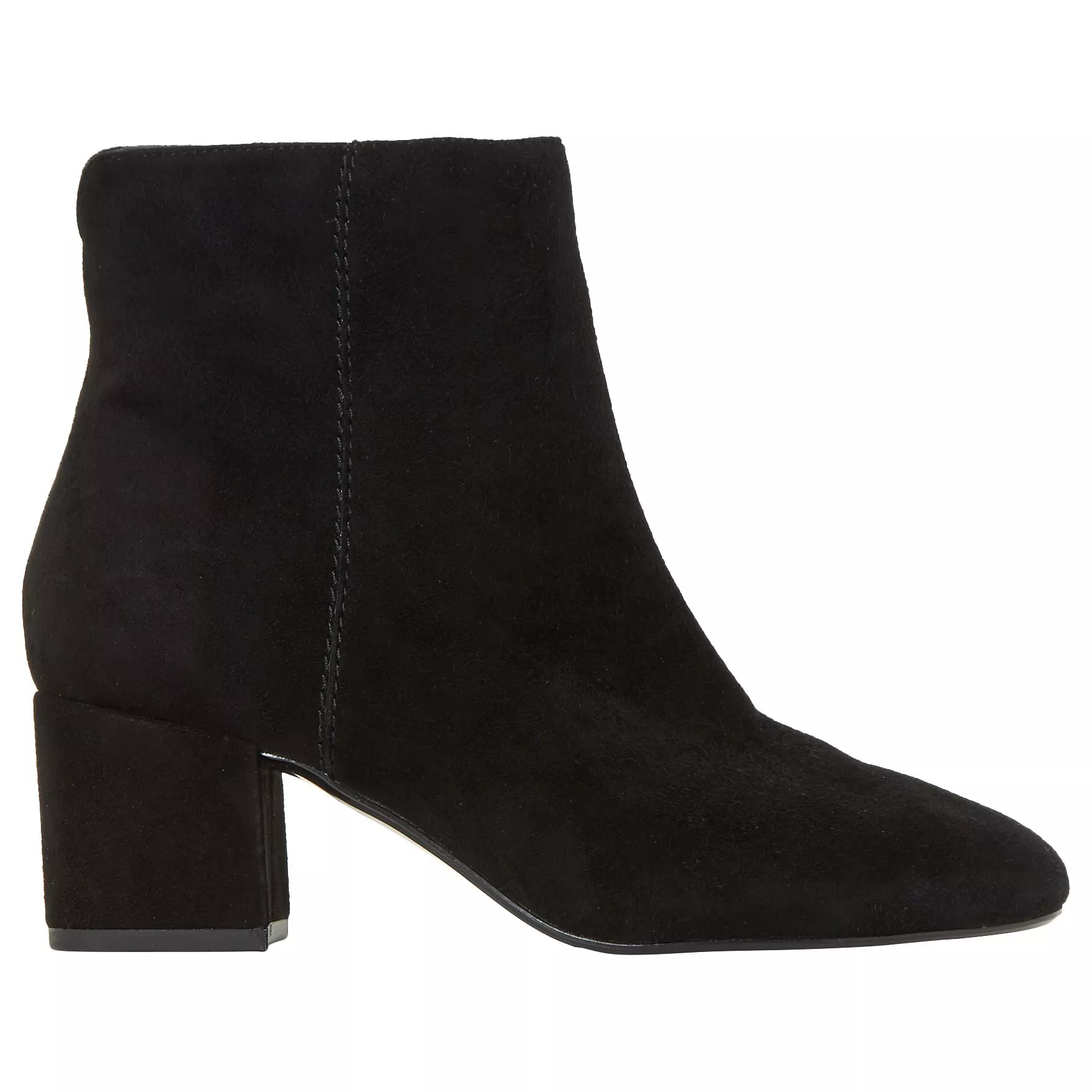 Dune Olyvea Block Heeled Ankle Boots Black Suede